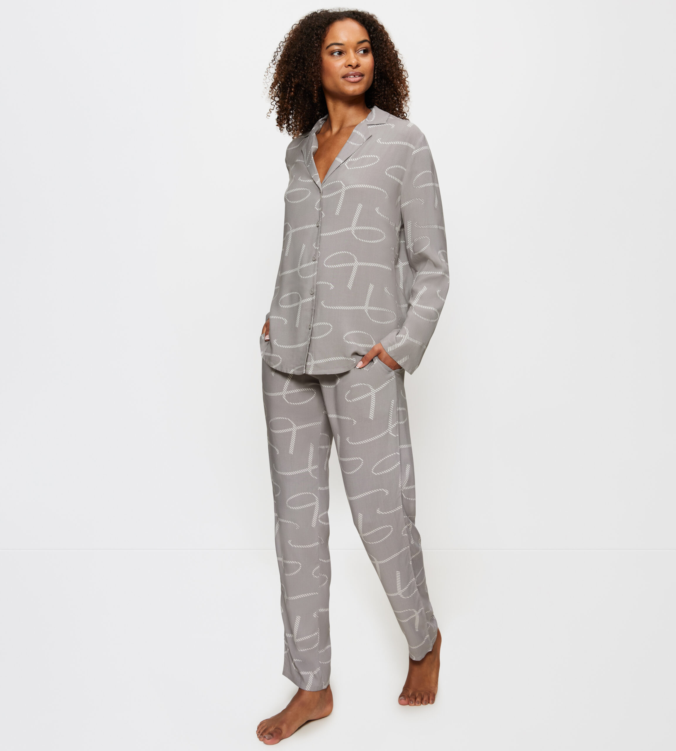 Triumph boyfriend fit pijama gri