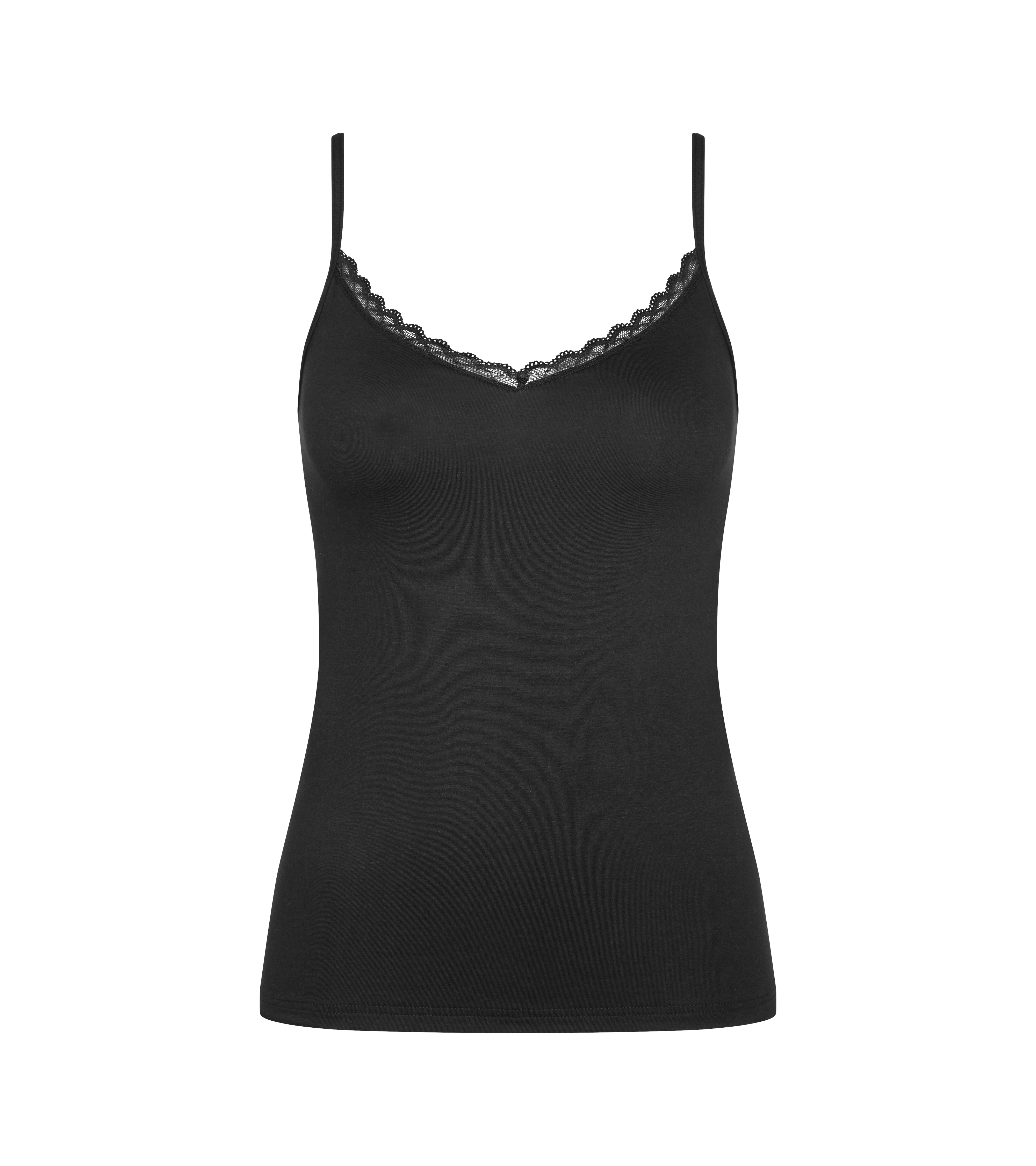Triumph feel of cotton maiou cu bretele subtiri negru